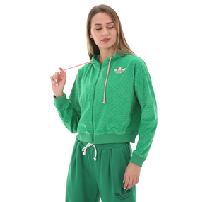 adidas Velour Zıp Hood Kadın Ceket Yeşil