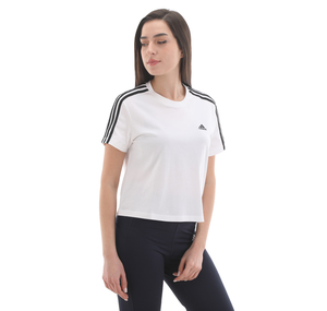 adidas W 3S Cro T Kadın T-Shirt Beyaz