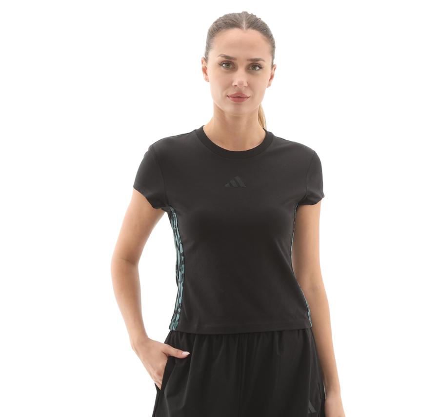 adidas W Aop Tee Kadın T-Shirt Siyah adidas W Aop Tee Kadın T-Shirt Siyah