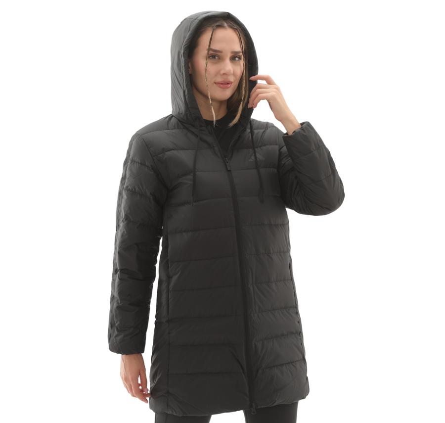 adidas W Ess 3S L D Hp Kadın Mont Siyah adidas W Ess 3S L D Hp Kadın Mont Siyah