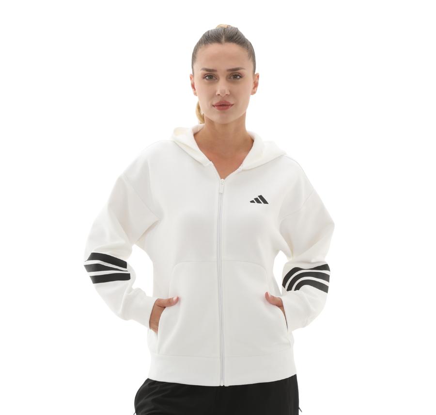 adidas W Fı 3S Fz Hd Kadın Ceket Beyaz adidas W Fı 3S Fz Hd Kadın Ceket Beyaz
