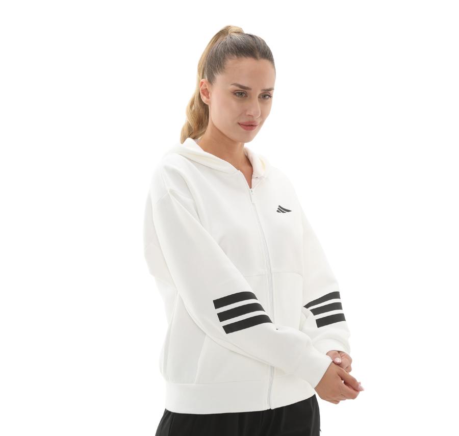 adidas W Fı 3S Fz Hd Kadın Ceket Beyaz adidas W Fı 3S Fz Hd Kadın Ceket Beyaz
