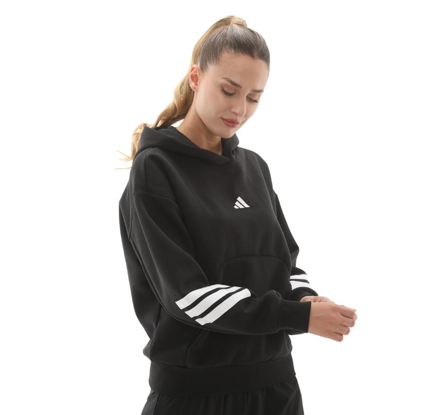 adidas W Fı 3S Oh Hd Kadın Sweatshirt Siyah adidas W Fı 3S Oh Hd Kadın Sweatshirt Siyah