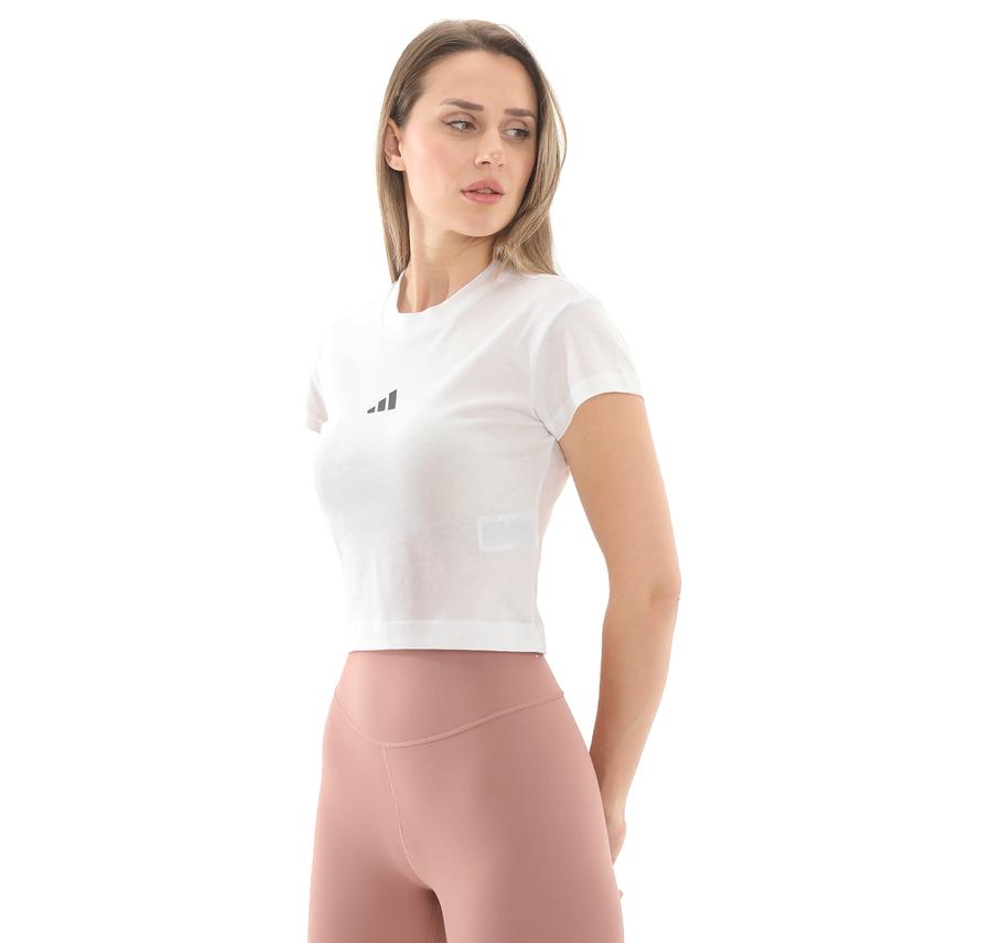 adidas W Fı Sl Bb Tee Kadın T-Shirt Beyaz adidas W Fı Sl Bb Tee Kadın T-Shirt Beyaz