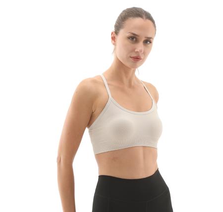 adidas We Knıt Ls Bra Kadın Büstiyer Sütlü Kahve