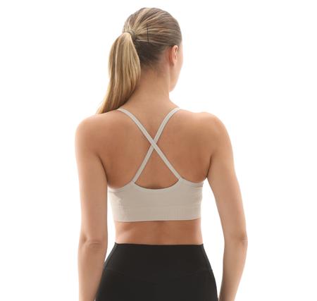 adidas We Knıt Ls Bra Kadın Büstiyer Sütlü Kahve