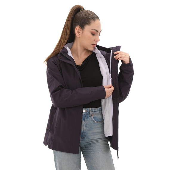 adidas X W Fleece 3In1 Kadın Yağmurluk-Rüzgarlık Mor adidas X W Fleece 3In1 Kadın Yağmurluk-Rüzgarlık Mor