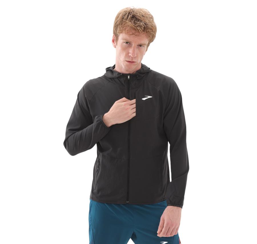 Brooks Canopy Jacket Erkek Yağmurluk-Rüzgarlık Siyah Brooks Canopy Jacket Erkek Yağmurluk-Rüzgarlık Siyah