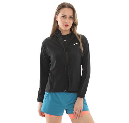 Brooks Canopy Jacket Kadın Yağmurluk-Rüzgarlık Siyah