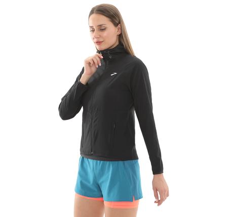 Brooks Canopy Jacket Kadın Yağmurluk-Rüzgarlık Siyah