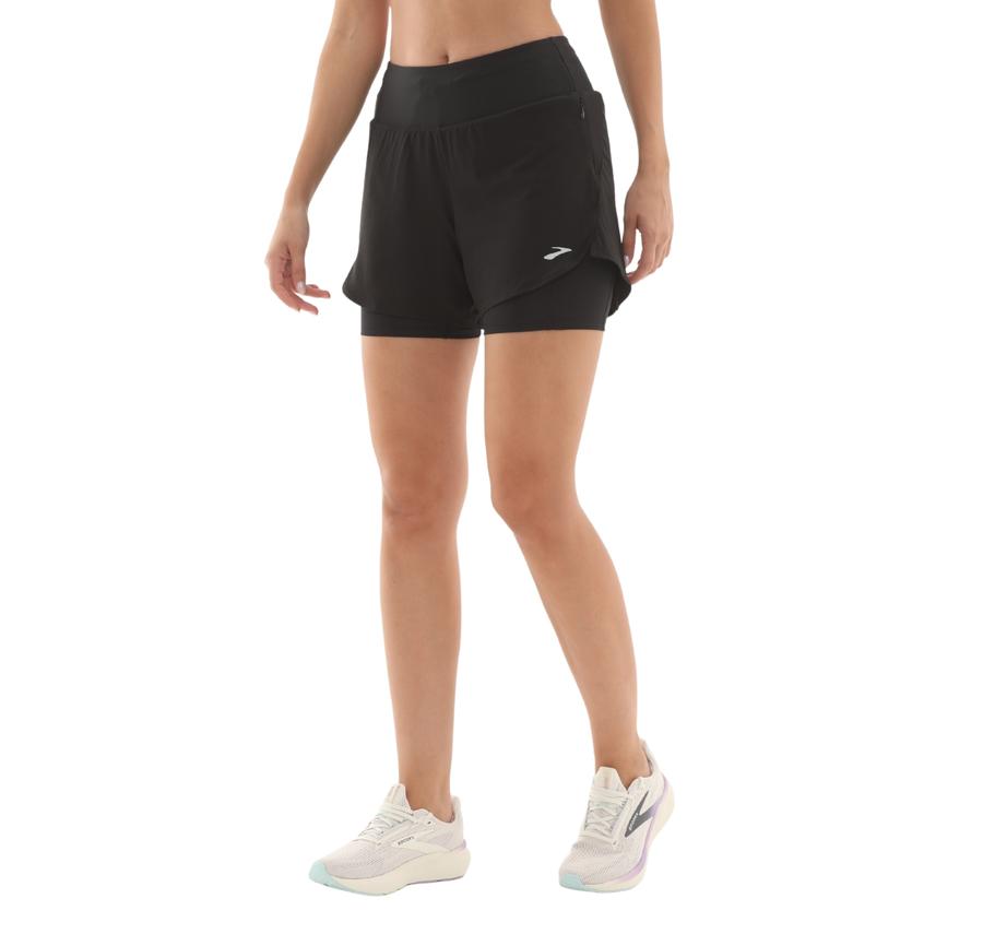 Brooks Chaser 5 2-In-1 Short 2.0 Kadın Şort Ve Kapri Siyah Brooks Chaser 5 2-In-1 Short 2.0 Kadın Şort Ve Kapri Siyah