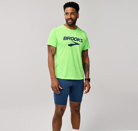 Brooks Distance Short Sleeve 3.0 Erkek T-Shirt Yeşil