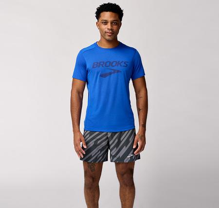 Brooks Distance Short Sleeve 3.0 Erkek T-Shirt Mavi