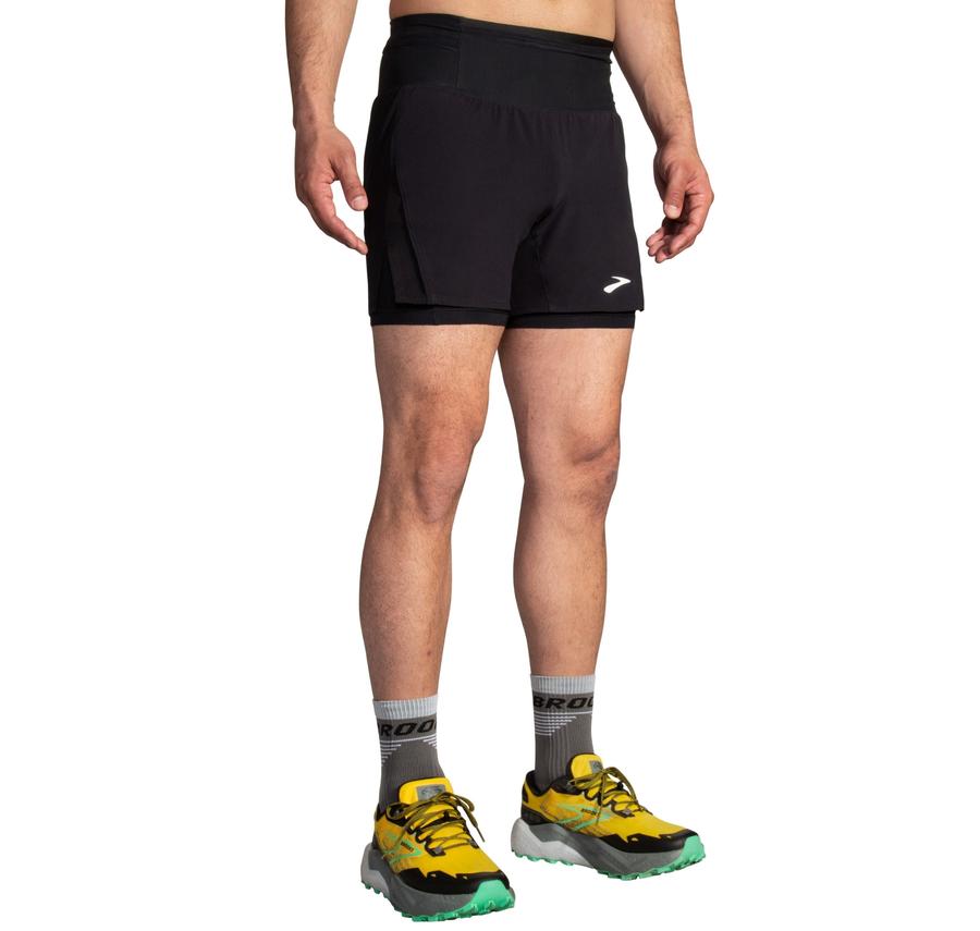 Brooks High Point 5 2-In-1 Short 2.0 Erkek Şort Ve Kapri Siyah Brooks High Point 5 2-In-1 Short 2.0 Erkek Şort Ve Kapri Siyah