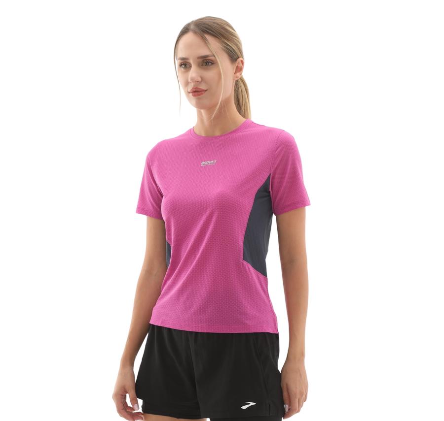 Brooks High Point Short Sleeve 2.0 Kadın T-Shirt Pembe Brooks High Point Short Sleeve 2.0 Kadın T-Shirt Pembe