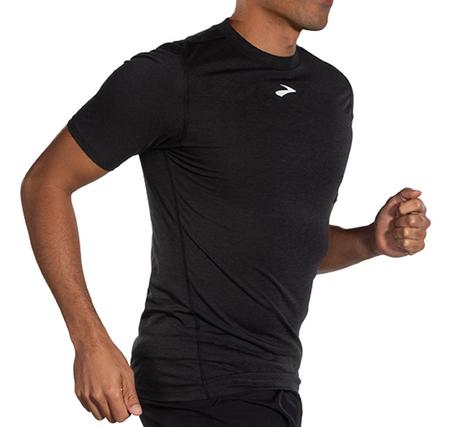 Brooks High Point Short Sleeve Erkek T-Shirt Siyah