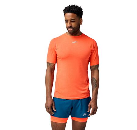 Brooks High Point Short Sleeve Erkek T-Shirt Turuncu