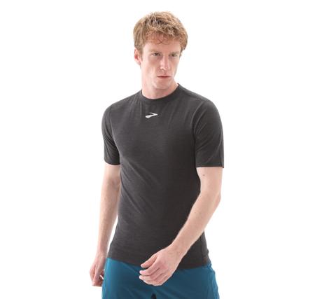 Brooks High Point Short Sleeve Erkek T-Shirt Siyah