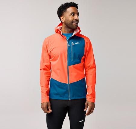 Brooks High Point Waterproof Jacket 2 Erkek Yağmurluk-Rüzgarlık Turuncu