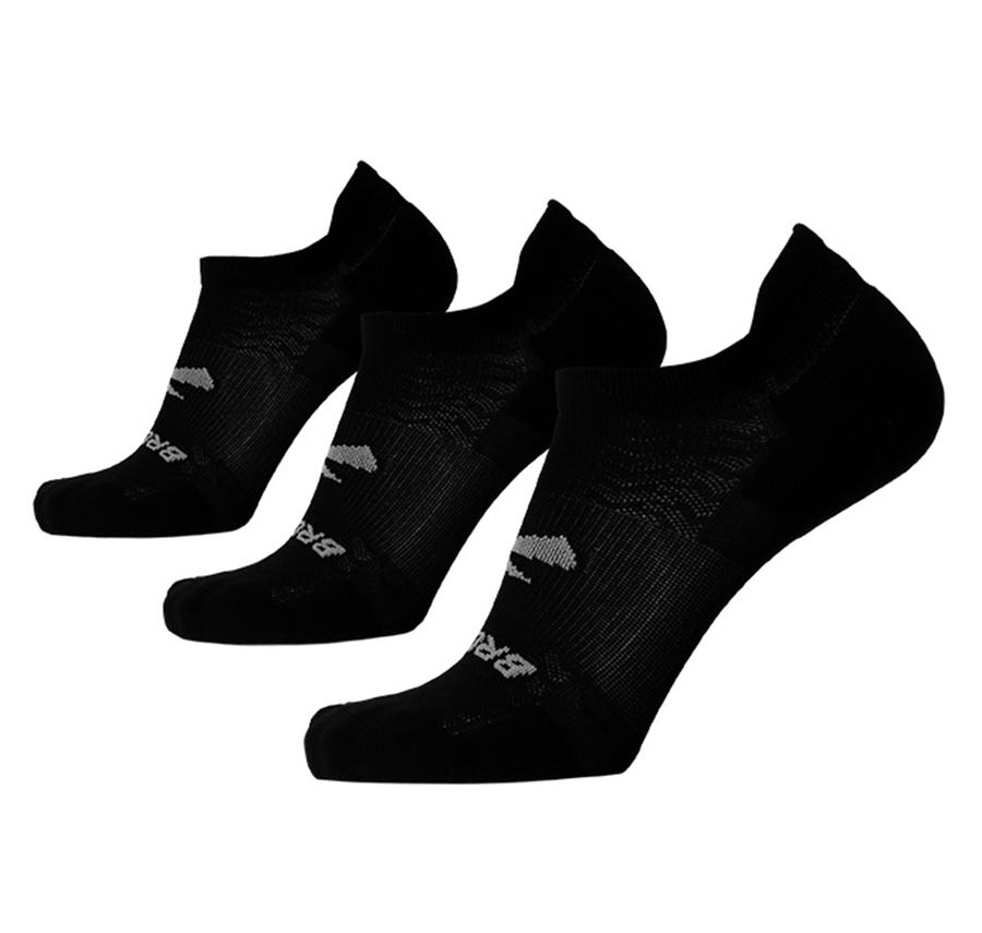 Brooks Run-In No Show 3-Pack Çorap Siyah Brooks Run-In No Show 3-Pack Çorap Siyah