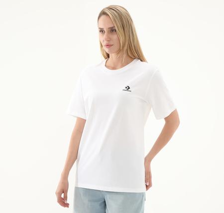 Converse Go-To Embroıdered Star Chevron Standard Fıt T-Shırt T-Shirt Beyaz