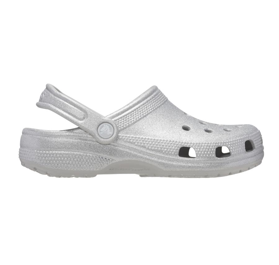 Crocs Classic Glitter Clog Terlik Gri Crocs Classic Glitter Clog Terlik Gri
