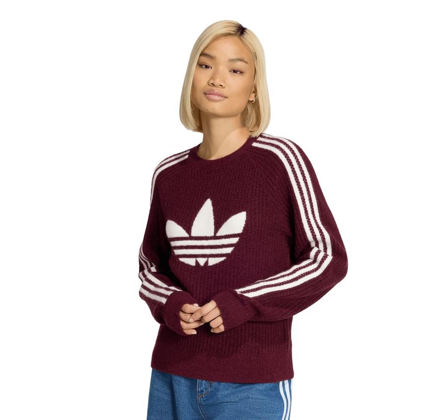 Lurex Knıt Crew Kadın Sweatshirt Bordo Lurex Knıt Crew Kadın Sweatshirt Bordo