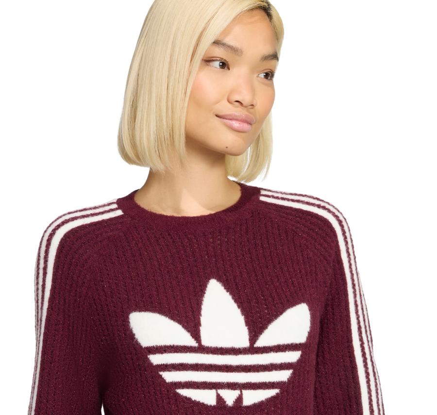 Lurex Knıt Crew Kadın Sweatshirt Bordo Lurex Knıt Crew Kadın Sweatshirt Bordo