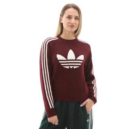 Lurex Knıt Crew Kadın Sweatshirt Bordo Lurex Knıt Crew Kadın Sweatshirt Bordo