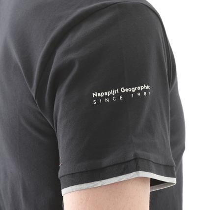 Napapijri E-Badge Sum Erkek T-Shirt Siyah