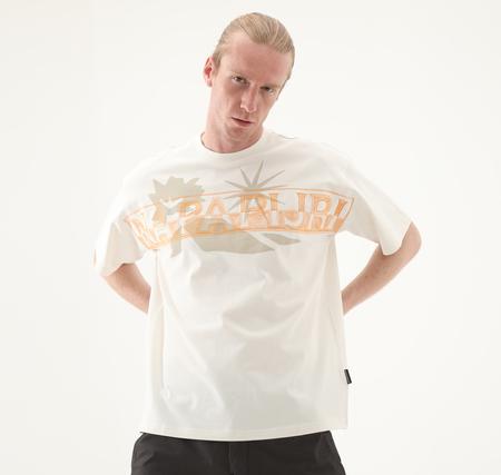 Napapijri S-Fıora Ss Erkek T-Shirt Beyaz