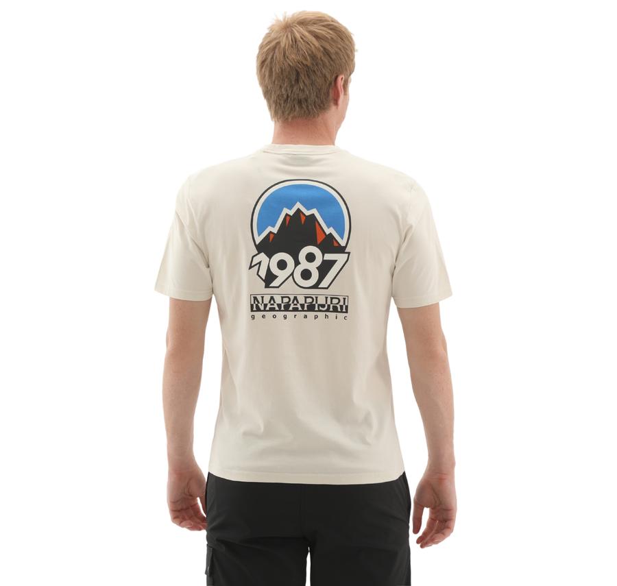 Napapijri S-Montepıana Ss Erkek T-Shirt Krem Napapijri S-Montepıana Ss Erkek T-Shirt Krem