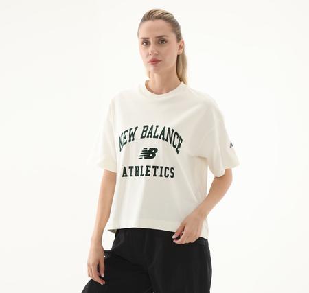 New Balance 1402 Kadın T-Shirt Beyaz