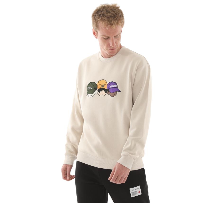 New Balance Mnc3505 Erkek Sweatshirt Krem New Balance Mnc3505 Erkek Sweatshirt Krem