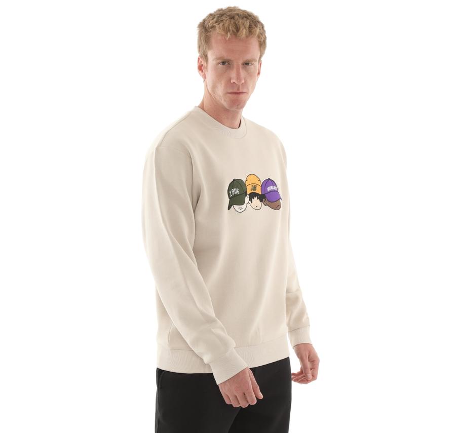 New Balance Mnc3505 Erkek Sweatshirt Krem New Balance Mnc3505 Erkek Sweatshirt Krem