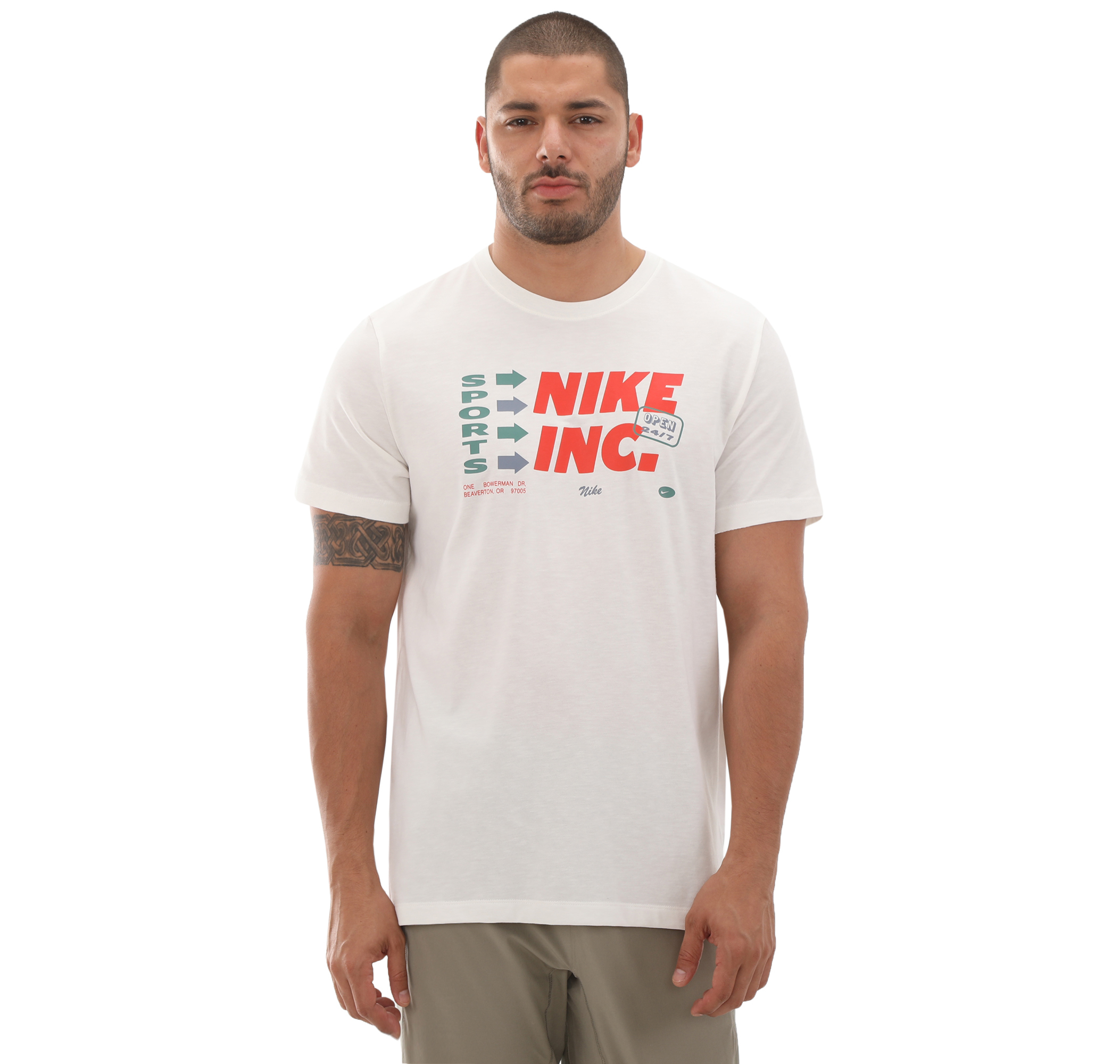 Nike M Nk Df Tee 3Mo Slub Gfx Erkek T Shirt Beyaz