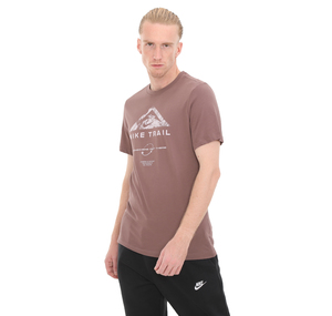 Nike M Nk Df Tee Run Traıl Erkek T-Shirt Kahve