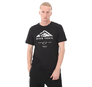 Nike M Nk Df Tee Run Traıl Erkek T-Shirt Siyah