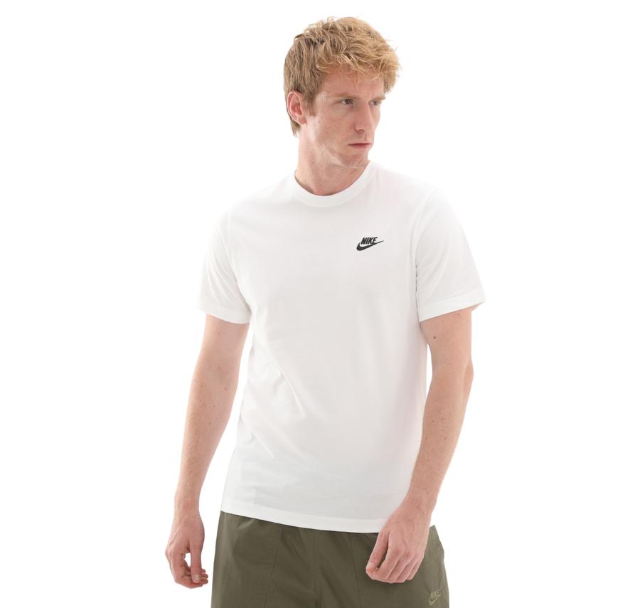 Nike M Nsw Club Tee Erkek T-Shirt Beyaz Nike M Nsw Club Tee Erkek T-Shirt Beyaz