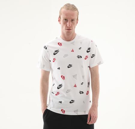 Nike M Nsw Tee 12Mo Aop Erkek T-Shirt Beyaz