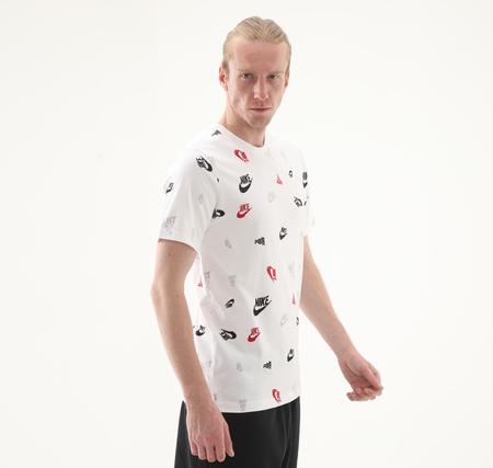 Nike M Nsw Tee 12Mo Aop Erkek T-Shirt Beyaz
