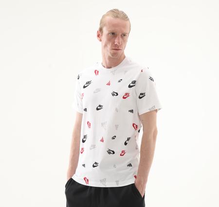 Nike M Nsw Tee 12Mo Aop Erkek T-Shirt Beyaz