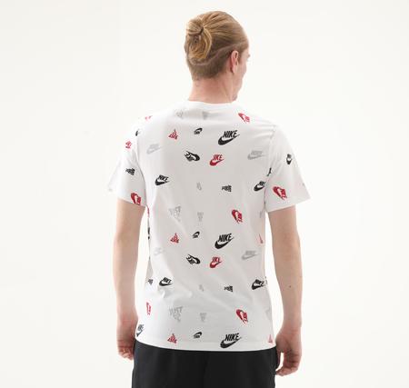 Nike M Nsw Tee 12Mo Aop Erkek T-Shirt Beyaz
