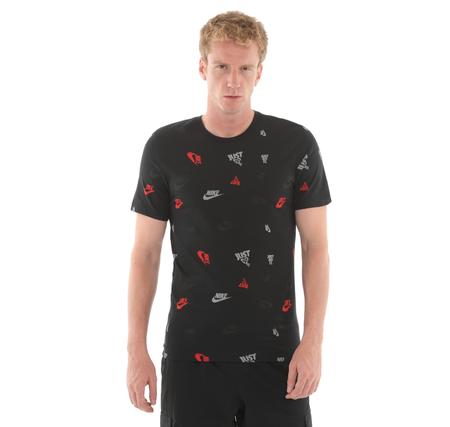 Nike M Nsw Tee 12Mo Aop Erkek T-Shirt Siyah