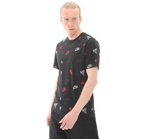 Nike M Nsw Tee 12Mo Aop Erkek T-Shirt Siyah