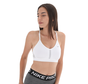 Nike W Nk Df Indy V-Neck Bra Kadın Büstiyer Beyaz