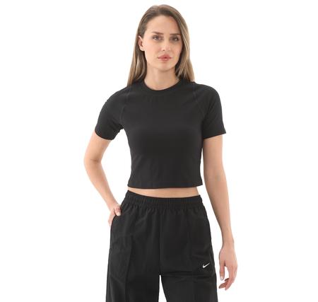 Nike W Nk Inf Df Ss Top Wd Rıb Kadın T-Shirt Siyah