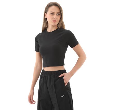 Nike W Nk Inf Df Ss Top Wd Rıb Kadın T-Shirt Siyah