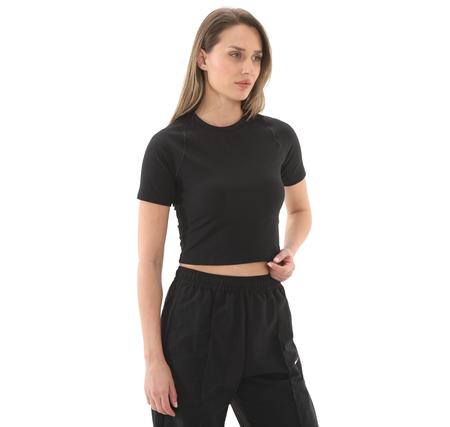 Nike W Nk Inf Df Ss Top Wd Rıb Kadın T-Shirt Siyah