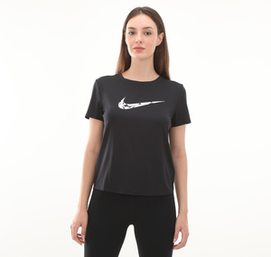 Nike W Nk One Swsh Hbr Df Ss Top Kadın T-Shirt Siyah